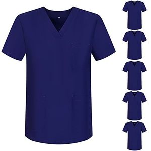 MISEMIYA - Set van 6 stuks - Sanitaire kippenuniform voor Mexico verpleegsters, Paars 68, L