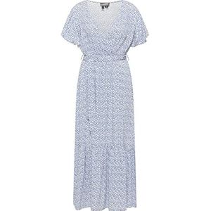 DreiMaster Maxi-jurk voor dames, met bloemenprint, Lichtblauw wolwit, L