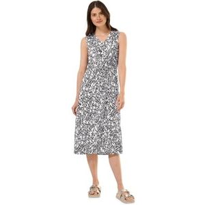 CECIL - Midi-Jurk - Zwart - Viscose - V-hals met Koord