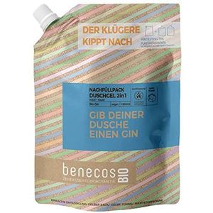 BenecosBIO - Navulzak - 2-in-1 Douchegel - 1 Liter - Veganistisch - Bio-gin Huid en Haar