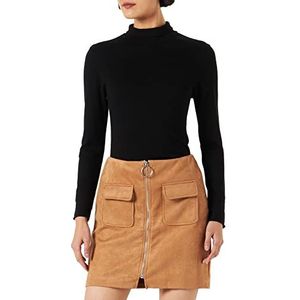 NEON COCO dames Faux Suede mini rok met ritssluiting