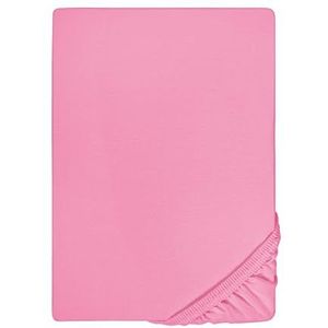 biberna 0077144 Hoeslaken Fijn-Jersey matrashoogte max. 22 cm), gekamd katoen, zeer zacht 1x 90x190 cm > 100x200 cm, roze