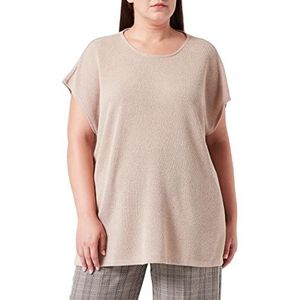 TOM TAILOR Dames Plussize Basic Top 1034702, 26353 - Messy Beige, 46 Grote maten