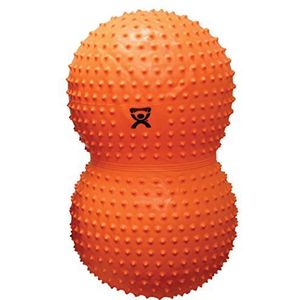 CanDo Gymnastiekrol met noppen/motorische bal/fitnessbal in pindavorm - Peanut Ball SENSI - oranje, 50 cm x 100 cm
