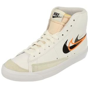 Nike Blazer Mid '77, herensneakers, wit/zwart-helder mandarijn-medium, 36 EU, Wit Black Bright Mandarijn Medium, 36 EU