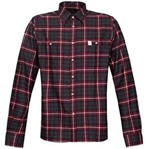 Rock Experience König.canazei T-shirt voor heren, check pomegranate + ebony, maat S, uniseks, volwassenen, Check Pomegranaat + Ebony, S