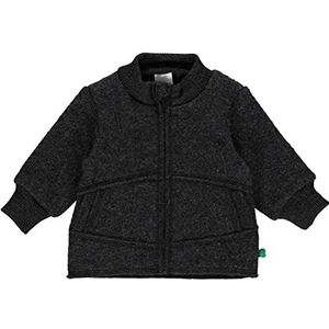 Fred's World by Green Cotton Baby Boys Wool Boiled Fleece Jacket, Dark Grey Melange, 56/62, dark grey melange, 56/62 cm
