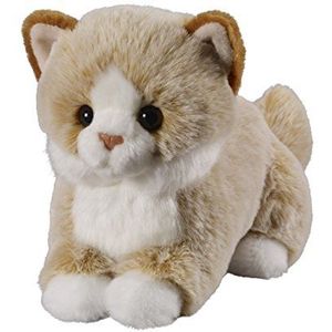 Jouw dieren met hart Bauer Speelwaren Kat: liggend knuffeldier van zacht pluche, ideaal om van te houden en cadeau te geven, 0-99 jaar, 18 cm, beige (12502)