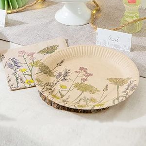 Talking Tables Gerecycleerd papier bloemenborden | Milieuvriendelijk wegwerp feestservies voor lente, Pasen, verjaardag, moederdag-12 pack