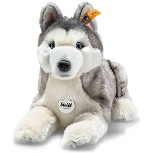 Steiff Bernie Husky - 33 cm - knuffel - grijs/wit liggend