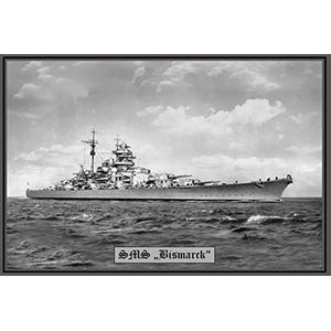 Schatzmix Schip SMS Bismarck Oorlogschip Metalen bord Wanddecoratie 20x30 tin Sign blikken bord, meerkleurig