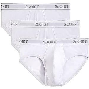 2(X) IST Heren Essential Cotton No Show Slip 3-Pack, Wit Nieuw Logo, M