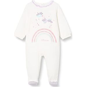 Chicco, Chenille-jumpsuit met eenhoorn en voet, Meisje 0-24, Wit (359), 0 maanden