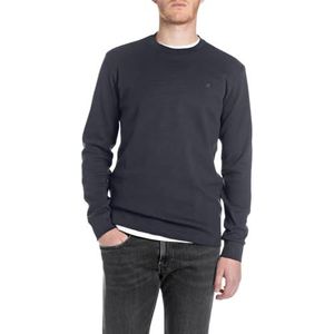 REPLAY Heren shirt met lange mouwen van katoen, Night Blue 067 (blauw), XS, 067 Night Blue, XS