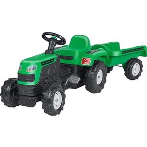 Dolu 42216 - kindertractor met hanger, groen, 144 x 52 x 45 cm