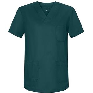 MISEMIYA Kasack Unisex Medisch Verpleegkundige Uniform Reiniging Werk Esthetiek Tandarts Dierenarts Gastronomie - Ref.817, Donker Groen, XL