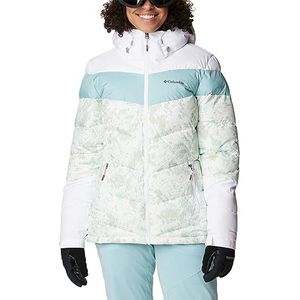Columbia Abbott Peak geïsoleerde ski-jas voor dames, Witte halries-print, wit, Aqua Haze, XL