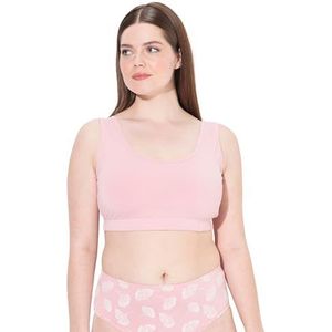 Ulla Popken Grote maten grote maten plus size bustier, brede bandjes, biologisch katoen, zacht roze, 46-48