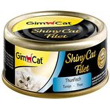 GimCat ShinyCat Filet tonijn - Kattenvoer met malse filet zonder toegevoegde suikers, voor volwassen katten - 24 blikken (24 x 70 g)
