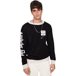 Trendyol Man Trui Vest - Zwart - Oversize, Zwart, M