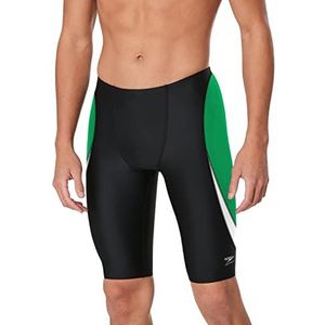 Speedo Badpak voor heren, standaard zwembroek, Endurance+, Splice Team-kleuren, zwart/groen, maat 22