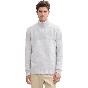 TOM TAILOR heren trui, 36981 - lichtgrijs melange witte kern, S