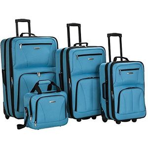 Rockland Luggage Journey Softside Rechtopstaande set, turquoise, Eén maat, 4-delige bagageset