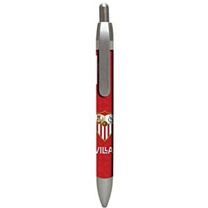 Sevilla FC - Balpen van 1 mm, Sevilla FC-schildontwerp, schrijfmateriaal, rode kleur, officieel product (CyP-merken)