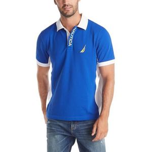 Nautica Men's Short Sleeve Color Block Performance Pique Polo Shirt