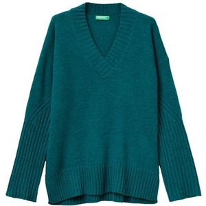 United Colors of Benetton T-shirt met V-hals M/L, Groen, S