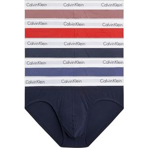 Calvin Klein Hipster Slip 5-pack heren katoen elastisch, meerkleurig (Bl Ind, Shrl, Pom Rd, Cap Rs, Spksy), XXL