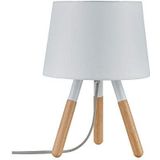 Paulmann 79646 Neordic Berit tafellamp max. 1x20W tafellamp voor E27 lampen Bedlamp wit/hout 230V stof/hout/metaal zonder gloeilampen