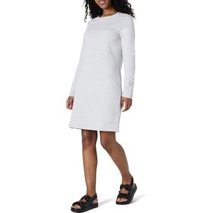 Amazon Essentials Ronde hals Franse Terry Fleece met lange mouwen boven de knie jurk Sweatshirt, lichtgrijs Heide,