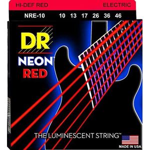 DR String NRE-10 Neon Red elektrische gitaarsnaren