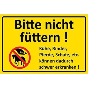 Schatzmix waarschuwingsbord niet voeden paard metalen bord wanddecoratie 20x30 cm tin sign blikken bord, blik, meerkleurig