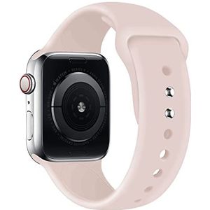 lopolike Compatibel met Apple Watch Band 38/40/41 mm, zachte siliconen armband, reservearmband voor iWatch Series 8 SE 7 6 5 4 3 2 1, roze zand, extra lang, wit, 38/40/41mm