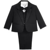 Lito Angels Kostuums & Blazers Tuxedo Smoking Pak Set van 5 Stuks Bruiloft Feest Formele Kleding Outfit voor Baby Jongens Maat 86 (Leeftijd 12-18 Maanden) Zwart