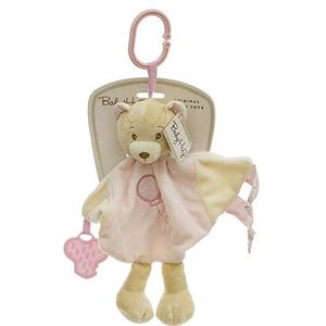 Baby HUG 3831118899845 Hug Me - knuffeldier hondje, roze, met rammelaar en bijtring, 35 cm - snuffelig en praktisch babyspeelgoed met bijtring, klein pluche figuur, hoogwaardig knuffelzacht S
