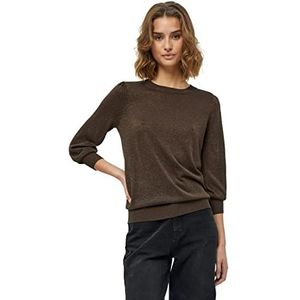Minus Dames Mersin Knit Tee, Leisteen Bruin Lurex, XXL