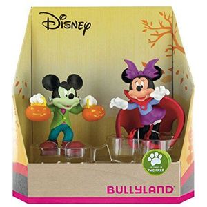 Bullyland 15082 - speelfigurenset, Walt Disney Mickey en Minnie in Halloweenkostuum, liefdevol handbeschilderde figuren, PVC-vrij, leuk cadeau voor jongens en meisjes om fantasierijk te spelen