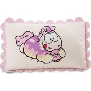 NICI 61917 Kussen eenhoorn Sweety Rainbow 43x25cm, wit, pluizig knuffeldierkussen voor jongens, meisjes, baby's en liefhebbers van knuffeldieren, ideaal voor thuis, kleuterschool of onderweg