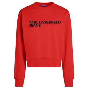 Karl Lagerfeld Jeans, Dames, Essential Logo Sweat, Regular Fit, Rood, XL
