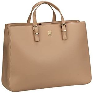 Tommy Hilfiger Dames Th Tijdloze Werktas Aw0aw13159 Tote, One Size, Beige (Sandrift), One Size