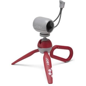 JOBY HandyPod Clip Mini statief met karabijnhaak en telefoonklem voor smartphone, compatibel met iPhone, Galaxy, Pixel-telefoons, compacte camera SONY ZV-1 II rode kleur (JB01840-BWW)