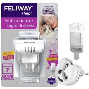 FELIWAY® Help! Diffuser + navulling 7 dagen - Helpt uw kat in huidige stresssituaties - Kalmerend en stressvermindering voor katten