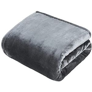 Sleepdown Luxe Cashmere Touch Houtskool Grijs Gooi Over Sofa Super Zachte Warm Cosy Bed Deken Sprei - 150cm x 200cm