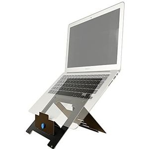 R-Go Riser Flexibel Laptopstandaard, Verstelbare notebookstandaard van alunimium, Ergonomich en compact, Compatibel voor laptop (10-22 inch),Opvouwbare en ultradun, Zwart