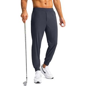 G Gradual Golfjoggingbroek voor heren met ritszakken, stretch joggingbroek, slim fit, trainingsbroek, joggingbroek voor mannen, werk, hardlopen, Donkergrijs, M