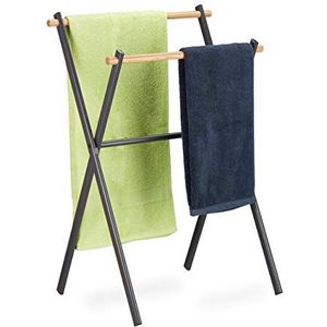 Relaxdays handdoekenrek - handdoekrek - badkamer - handdoekhouder - standaard - staand