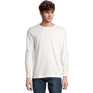 TOM TAILOR Denim Uomini Basic shirt met lange mouwen met knoop 1029710, 10338 - Soft Light Beige, S
